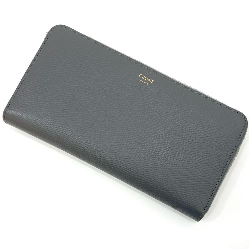 Celine Round Zip Long Wallet Gray